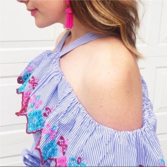 Ann Taylor Off the shoulder Halter Dress Medium - Picture 3 of 6